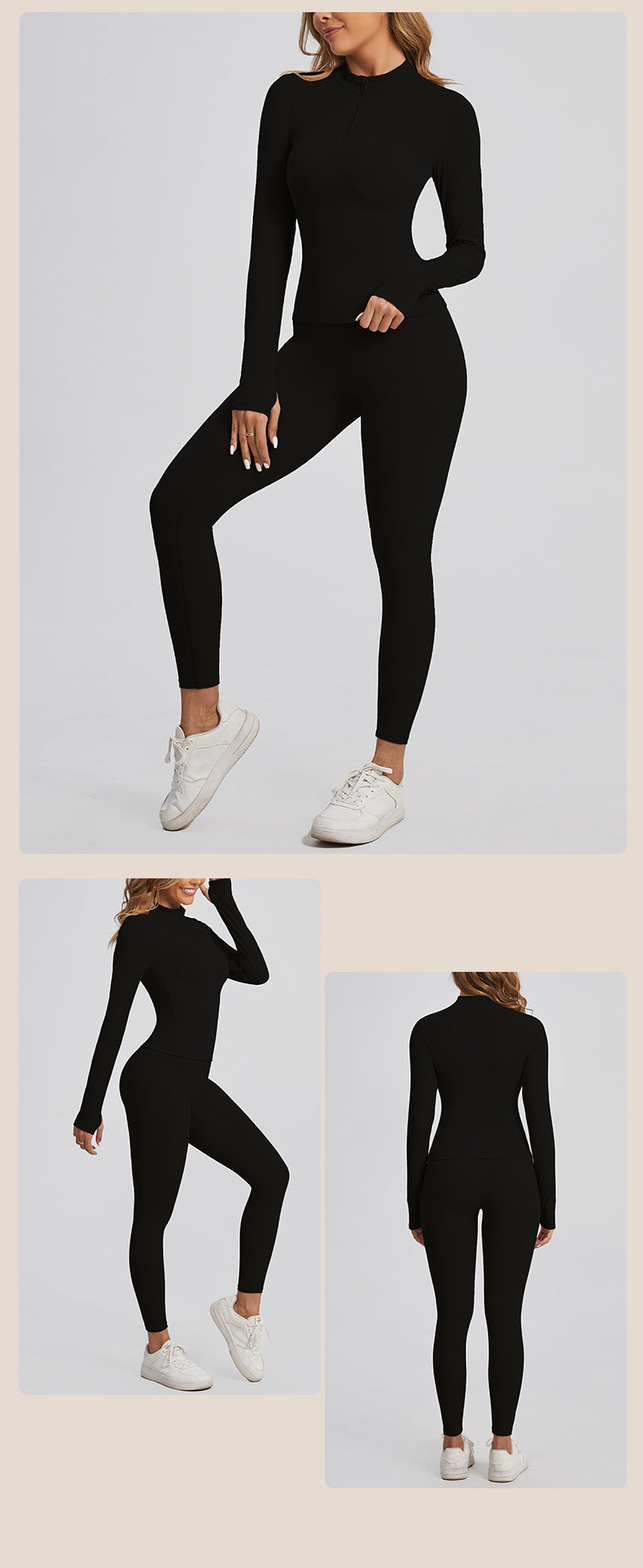 leggings For Women Sports Long Sleeve Slim-Fit Yoga Wear Sets Outdoor Running Sports Workout Clothes Suit