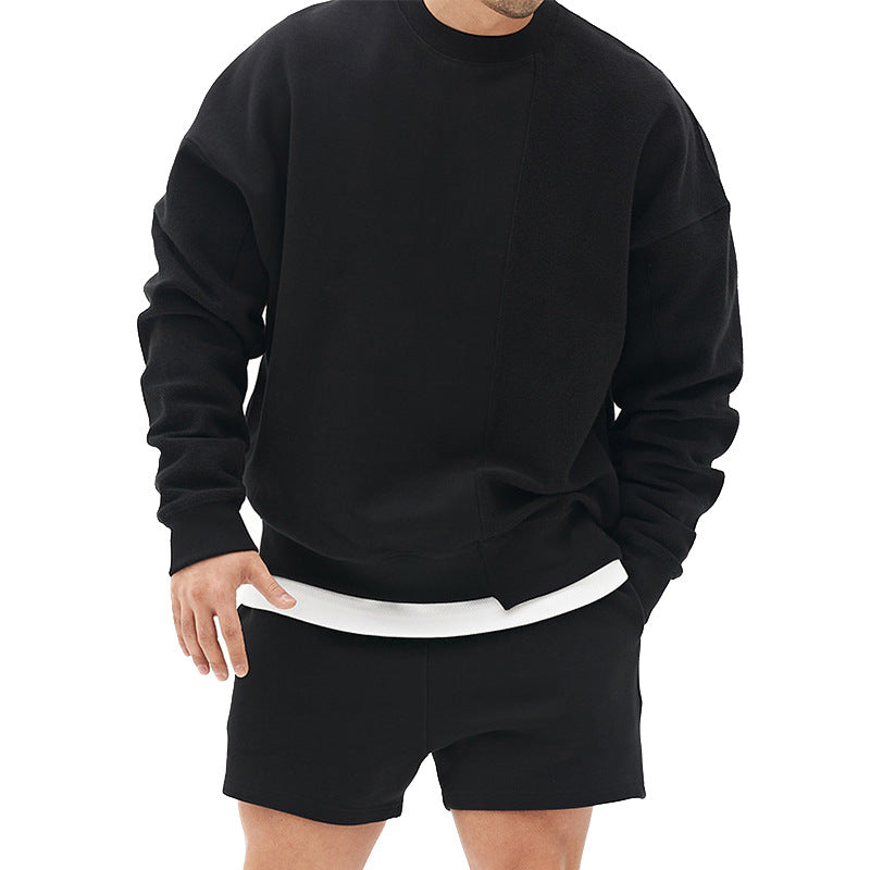 Men's sweatshirts, loose sweat-absorbing and quick-drying cotton solid color warm hoodies, large sizes M-3XL