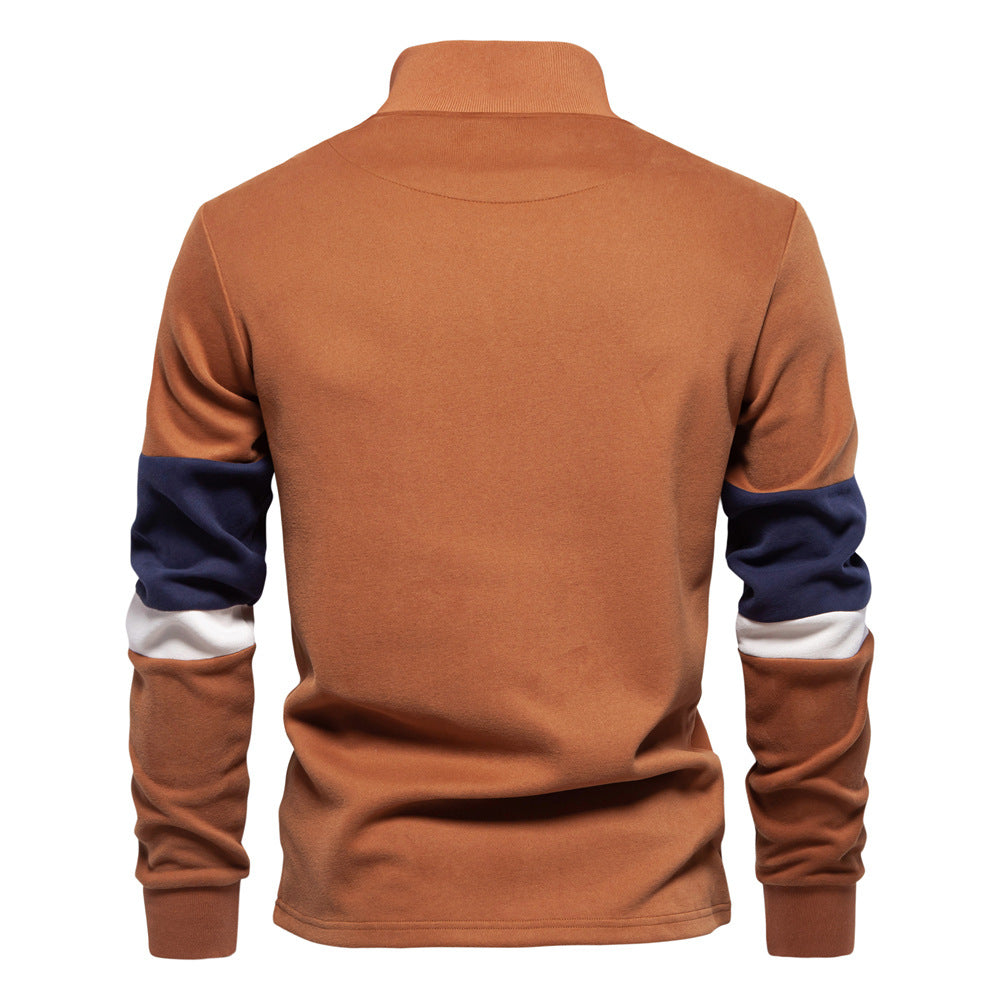 Men's Stand Collar Sweater Knit Half Zipper High Quality Autumn Winter S-2XL