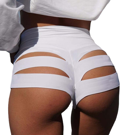 Sexy High Waist Hollow out Yoga Shorts Sexy Shorts Fashionable Breathable to Create Charming Body M-5XL