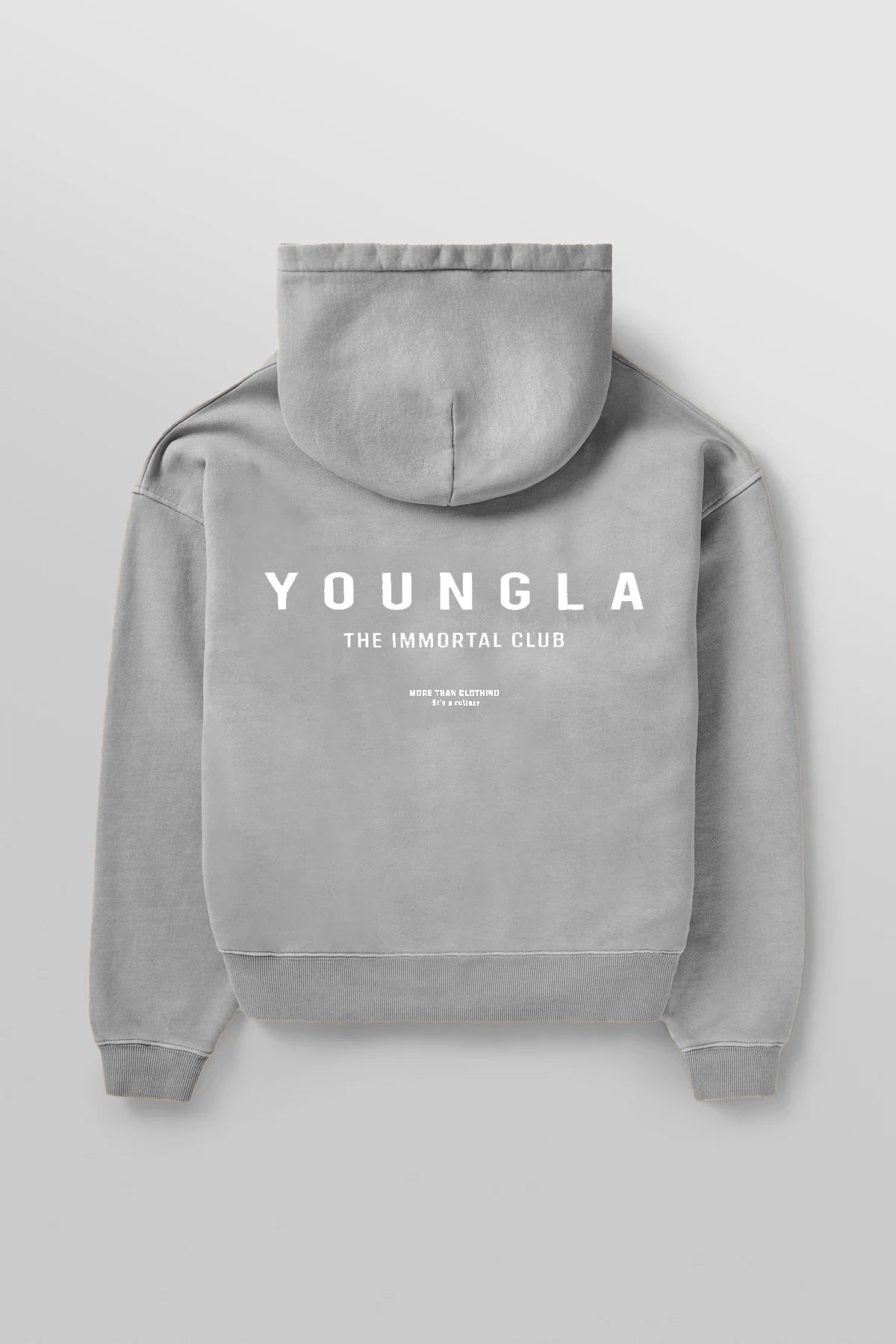 Youngla Men's Oversized Pullover Hoodie Double-Layer Composite Fabric Printed Jacket Sports Fitness Sweatshirt