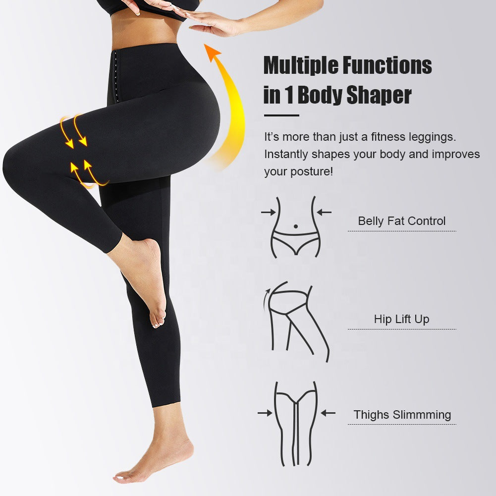 Slim Bodysuit for Women Slim Bodysuit for Women plus Size High Top Sports Belly Tight Pants Outer Wear Breasted Corset Bottoming Shark Pants Leggings