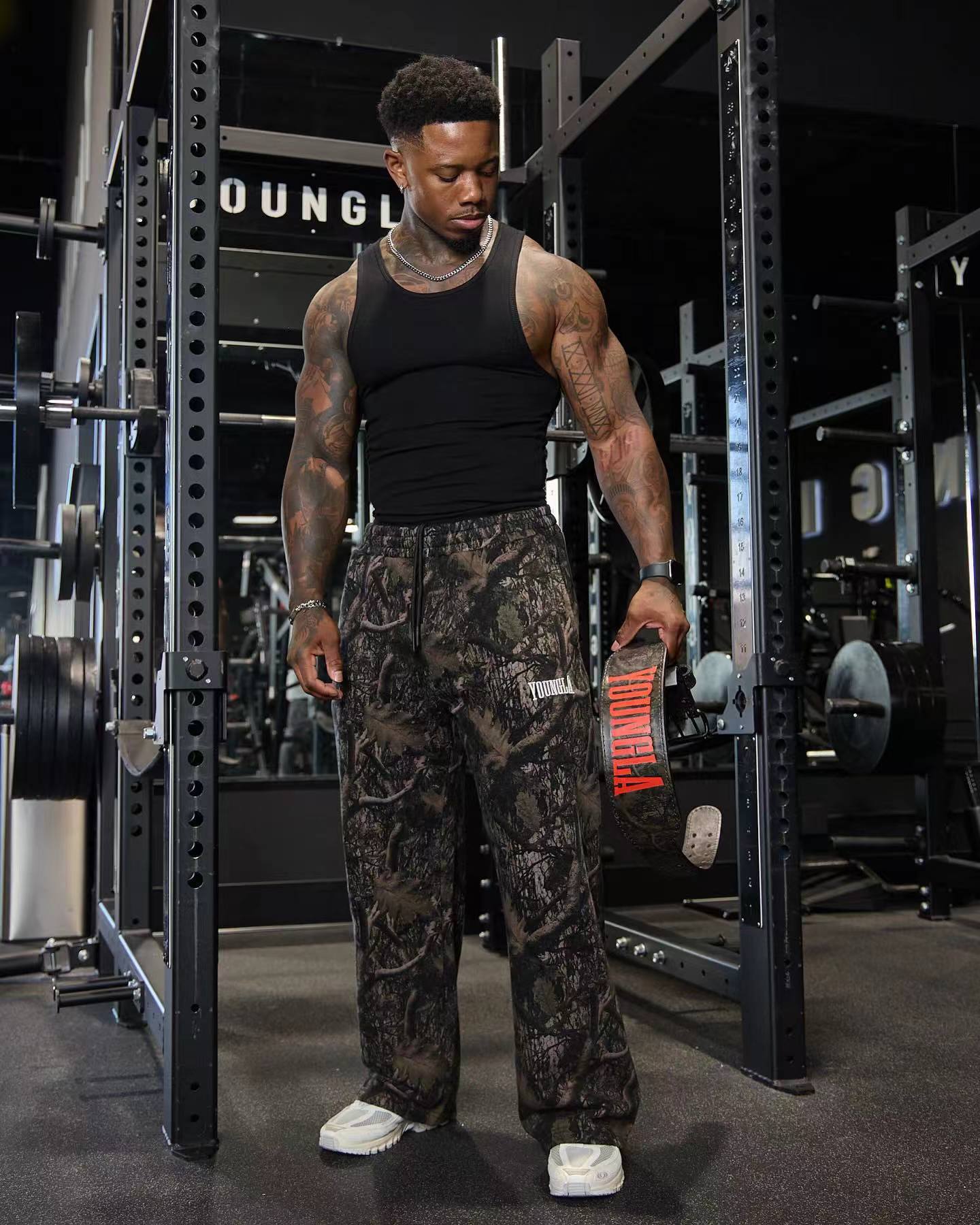 Youngla American Fashion Brand Casual Pants Digital Camouflage Printing Straight-Leg Trousers Sports Fitness Loose Wide Leg Pants