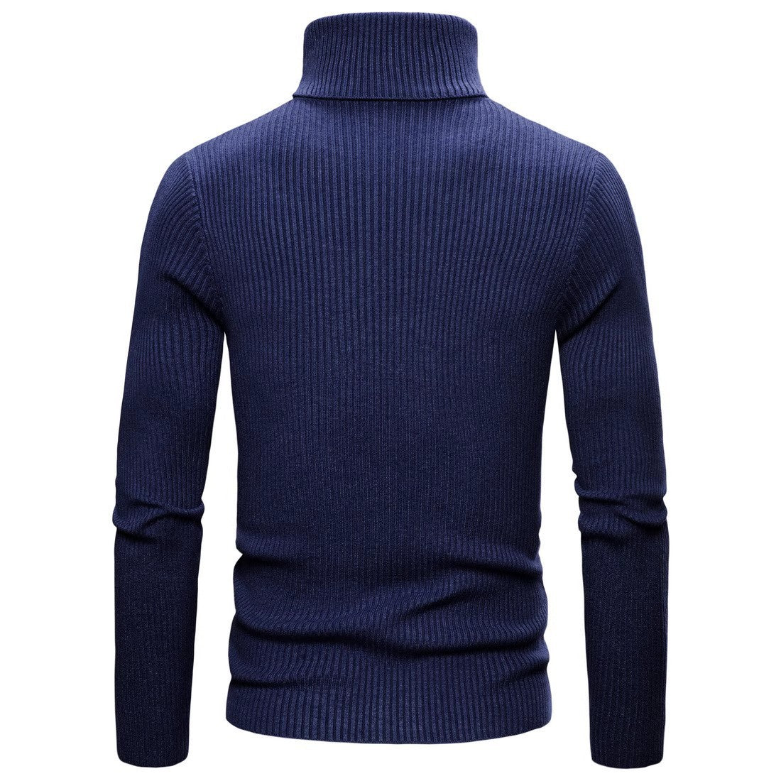 Men's knitted sweater high collar scarf collar solid color plus velvet warm large size M-3XL