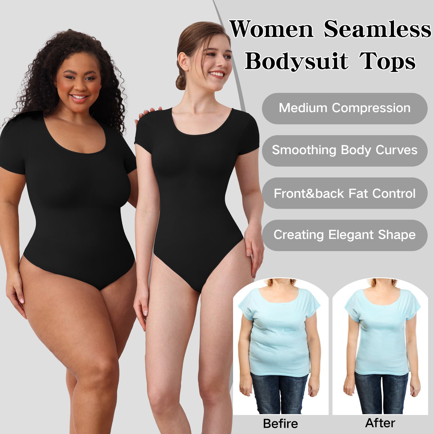 Slimming Bodysuit for Women Slimming Bodysuit for Women Shapewwear Crew Neck Body-Shaping Corsets Short Sleeve Encryption Girdle T-Shaped Corset Skim Shapewear