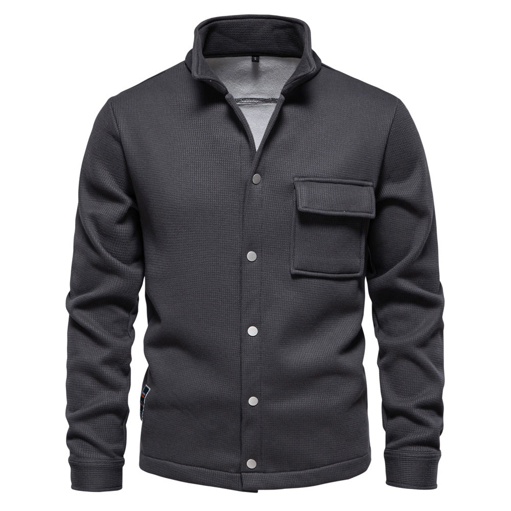 Men's knitted jacket Solid cotton Two-button lightweight unlined sport jacket