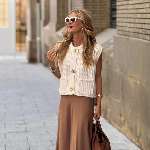 Women's Loose Knit Sweaters with Three-Quarter Sleeves