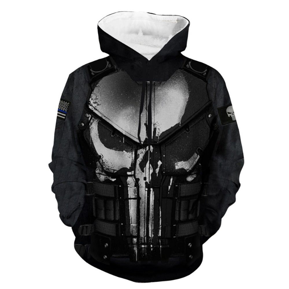 Men's hoodie Marvel Punisher print casual fashion brand S-5XL