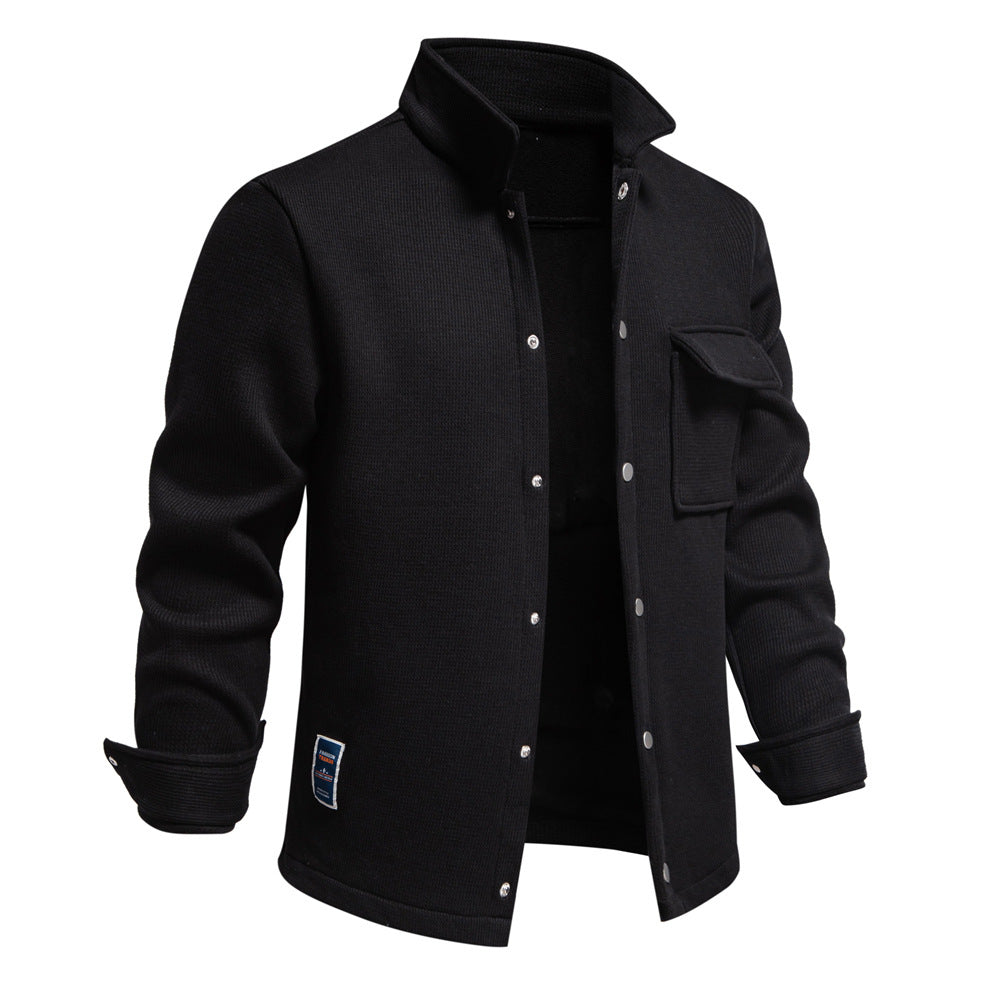 Men's knitted jacket Solid cotton Two-button lightweight unlined sport jacket