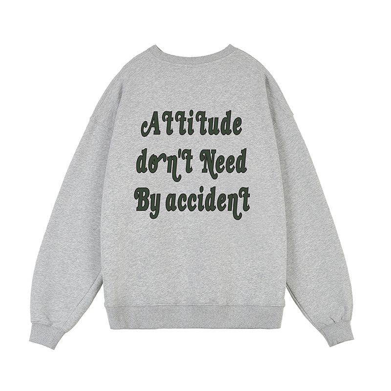 Men's Cotton Hooded Sweatshirt Letter Creative Loose Tide Solid Color Casual Couple Clothing Warmth