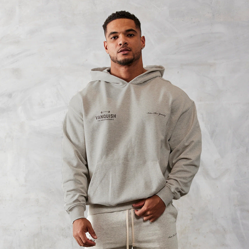 Vanquish Spring and Autumn New Men's Sports Fitness Oversized Pullover Hoodie High Quality Cotton Sweater