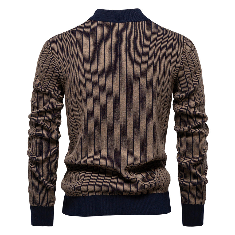 Men's Knit Sweaters Half Turtleneck Waffle Knit Pullover Raglan Sleeve Sweater