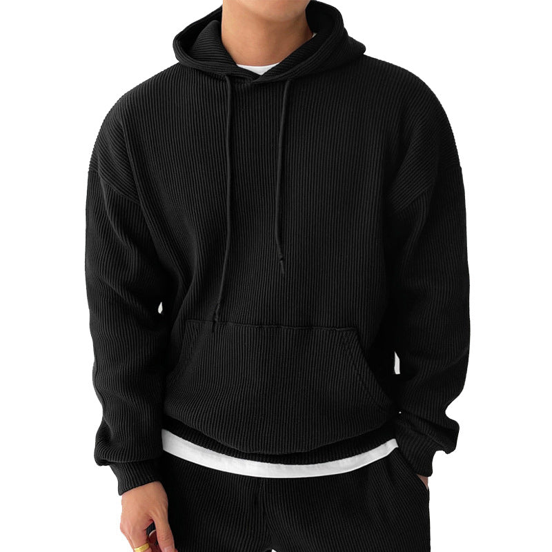 Men's sweatshirts, trendy loose solid color warm hoodies, large sizes M-3XL