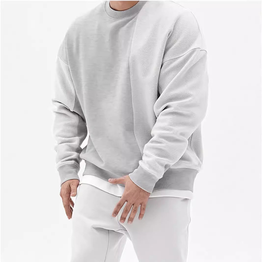 Men's sweatshirts, loose sweat-absorbing and quick-drying cotton solid color warm hoodies, large sizes M-3XL