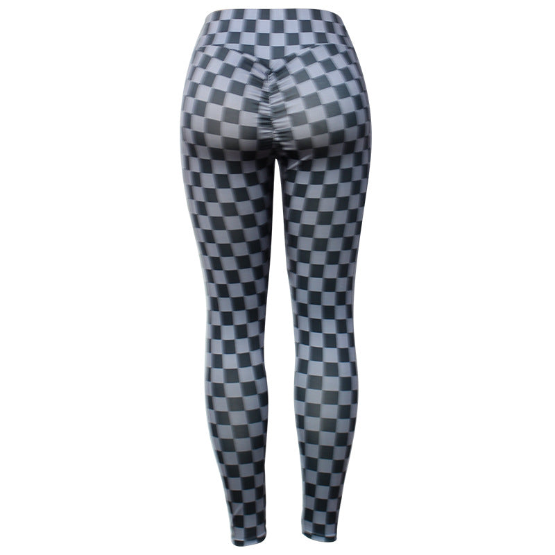 Leggings For Women New Arrival Hot Sale Plaid Sweatpants Sexy Workout Running Pants Hip Lifting High Elasticity Peach Hip Nude Feel Yoga Pants