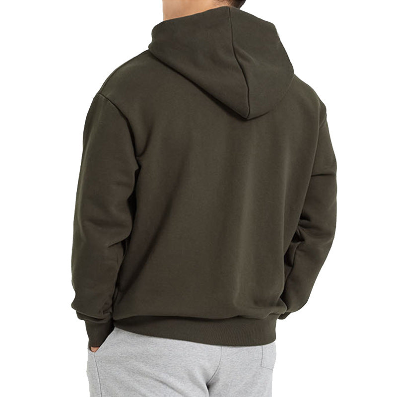 Men's sweatshirts, trendy loose solid color warm hoodies, large sizes M-3XL