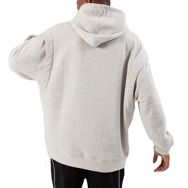 Men's Hoodies 100% Cotton High Quality Sports Loose Solid Color Warm Hoodies Large Size M-3XL