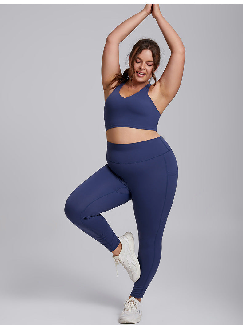 Leggings for Women Sexy plus Size Yoga Wear Suit Women's Tight Sportswear Two-Piece Bra Yoga Pants