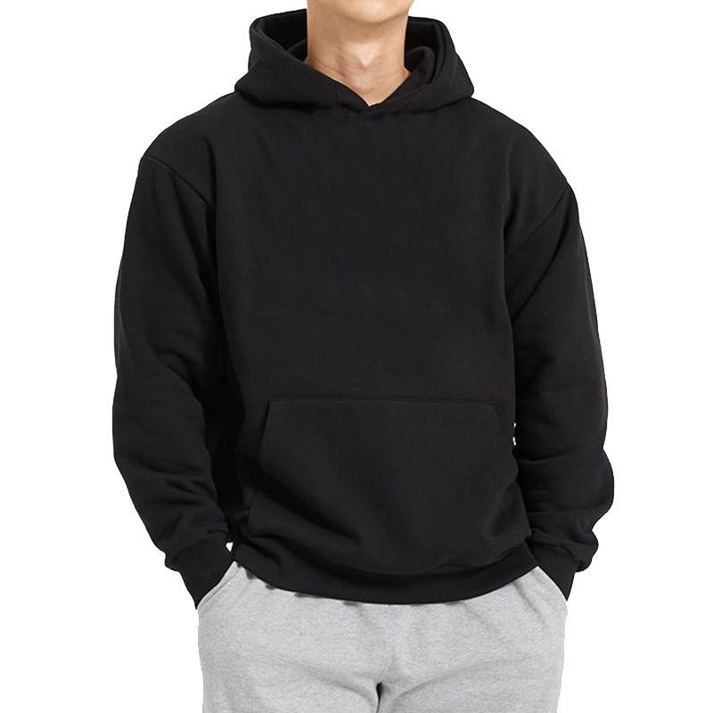 Men's sweatshirts, trendy loose solid color warm hoodies, large sizes M-3XL