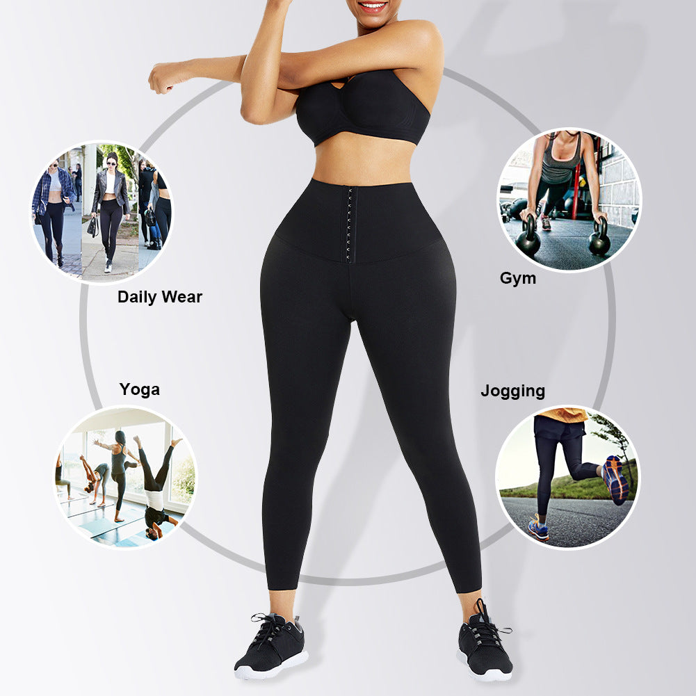 Slim Bodysuit for Women Slim Bodysuit for Women plus Size High Top Sports Belly Tight Pants Outer Wear Breasted Corset Bottoming Shark Pants Leggings