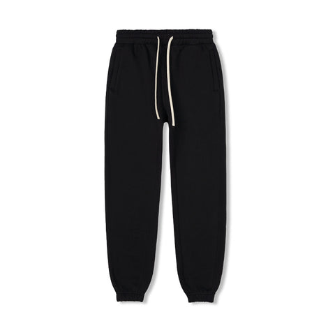 Men's solid color sweater round neck padded thickened men's pants American suit tide retro loose