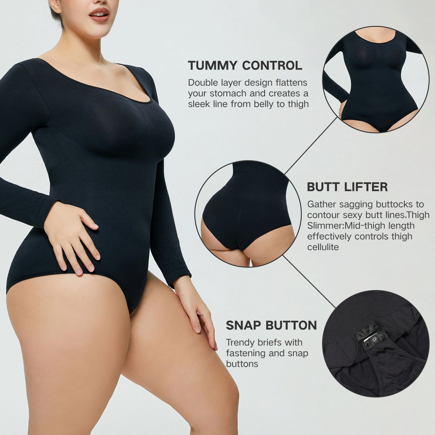 Slimming Bodysuit for Women Slimming Bodysuit for Women Bodysuit Women Bottoming Shirt Long Sleeve Corset Romper Underwear Body Shaper Seamless One-Piece Corset