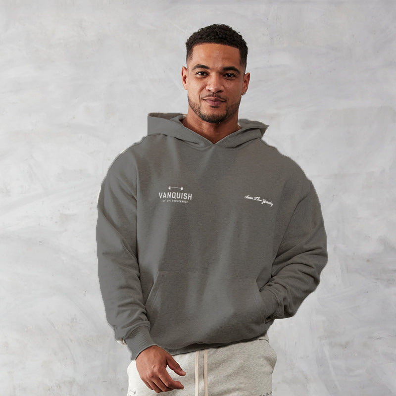 Vanquish Spring and Autumn New Men's Sports Fitness Oversized Pullover Hoodie High Quality Cotton Sweater