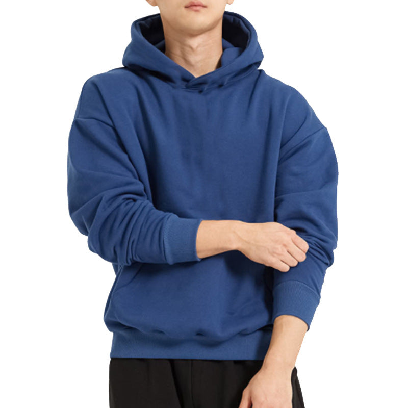 Men's sweatshirts, trendy loose solid color warm hoodies, large sizes M-3XL