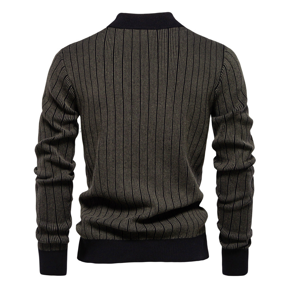 Men's Knit Sweaters Half Turtleneck Waffle Knit Pullover Raglan Sleeve Sweater