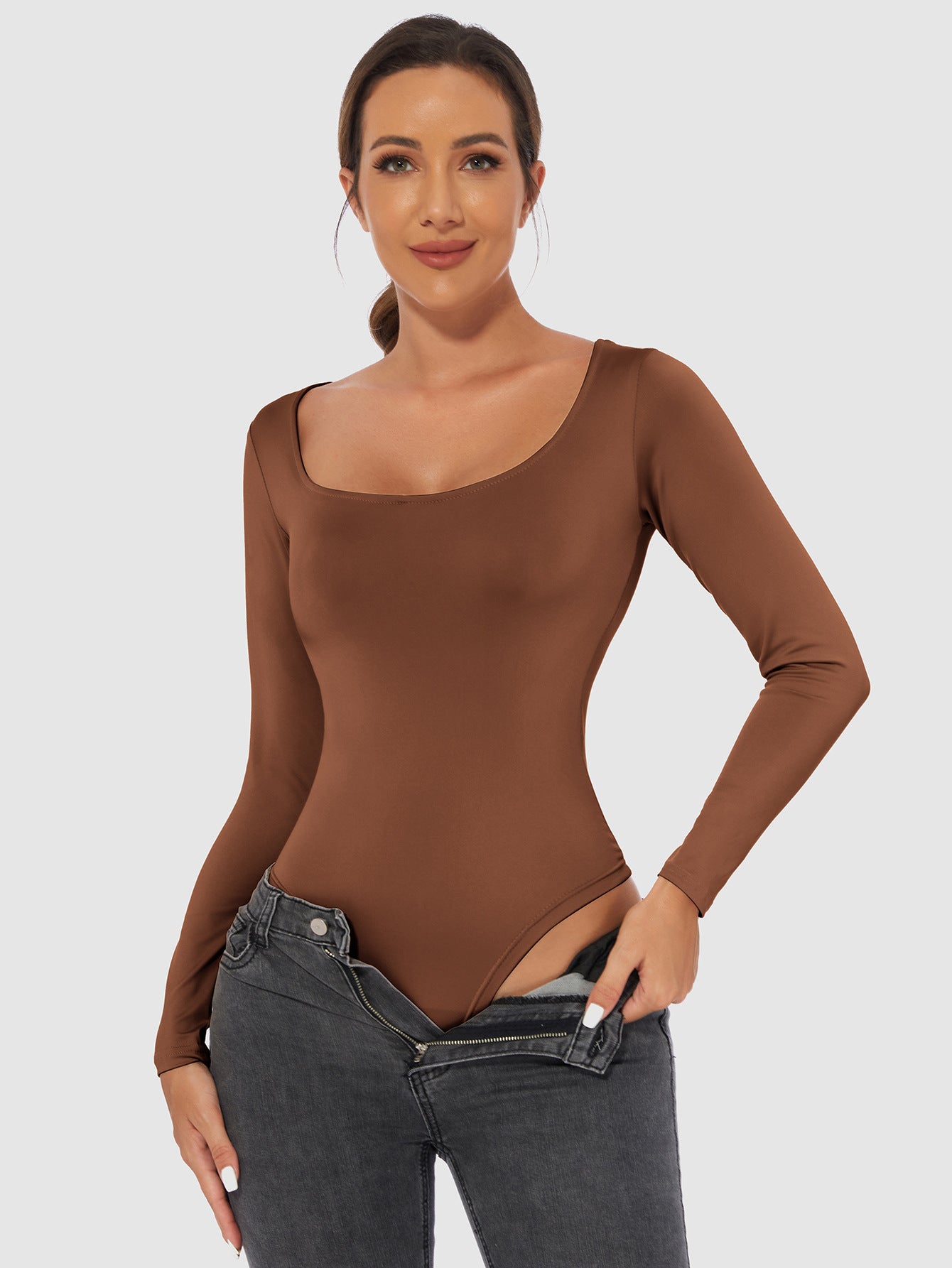 Slim Bodysuit for Women Slim Bodysuit for Women plus Size Women's Slim Bottoming Shirt T-shirt Long Sleeve Women's Jumpsuit Bodysuit Women's Shirt