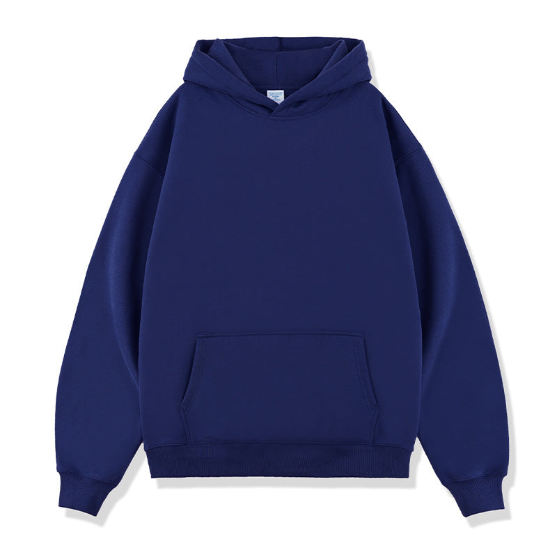 Men's hooded sweatshirt plus velvet pure cotton solid color S-2XL couple style autumn and winter season