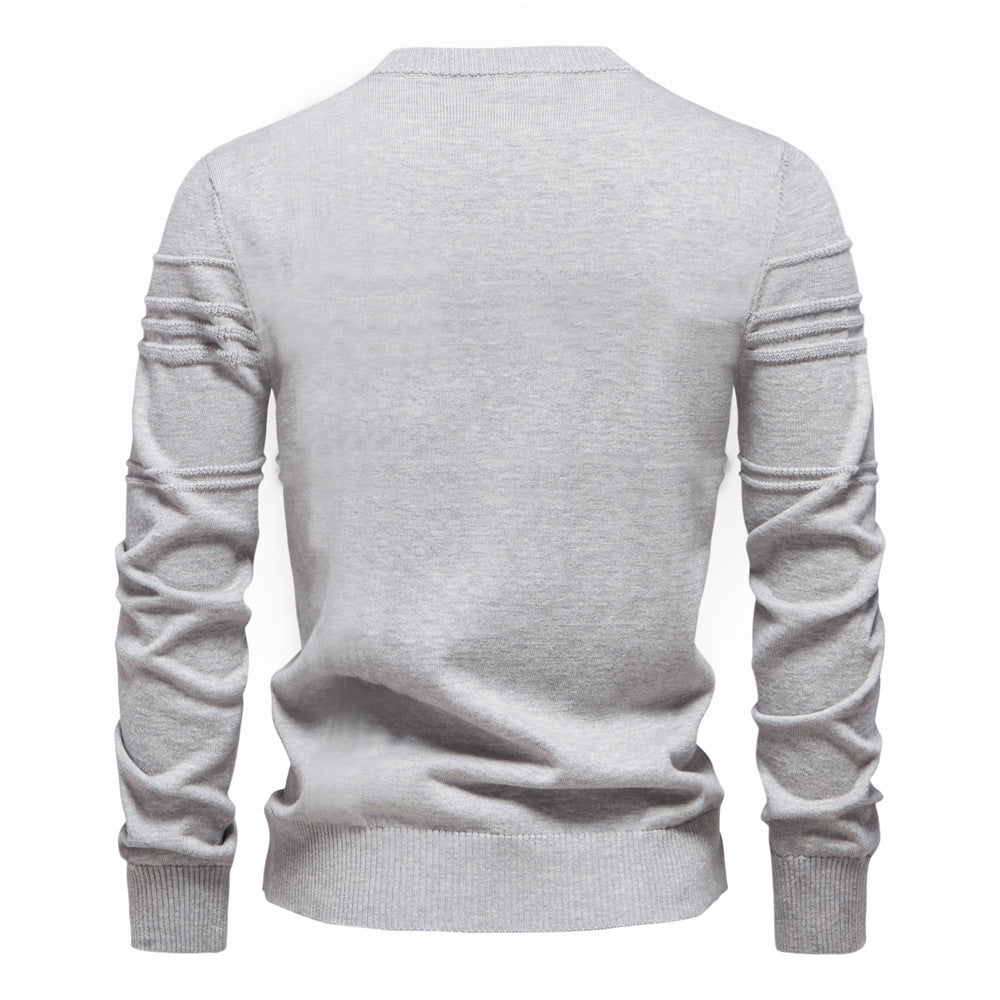 Men's Knit Sweaters Crew Neck Waffle Knit Pullover Raglan Sleeve Sweater S-2XL