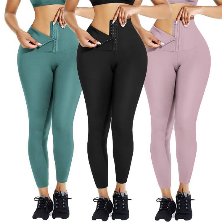 Slim Bodysuit for Women Slim Bodysuit for Women plus Size High Top Sports Belly Tight Pants Outer Wear Breasted Corset Bottoming Shark Pants Leggings