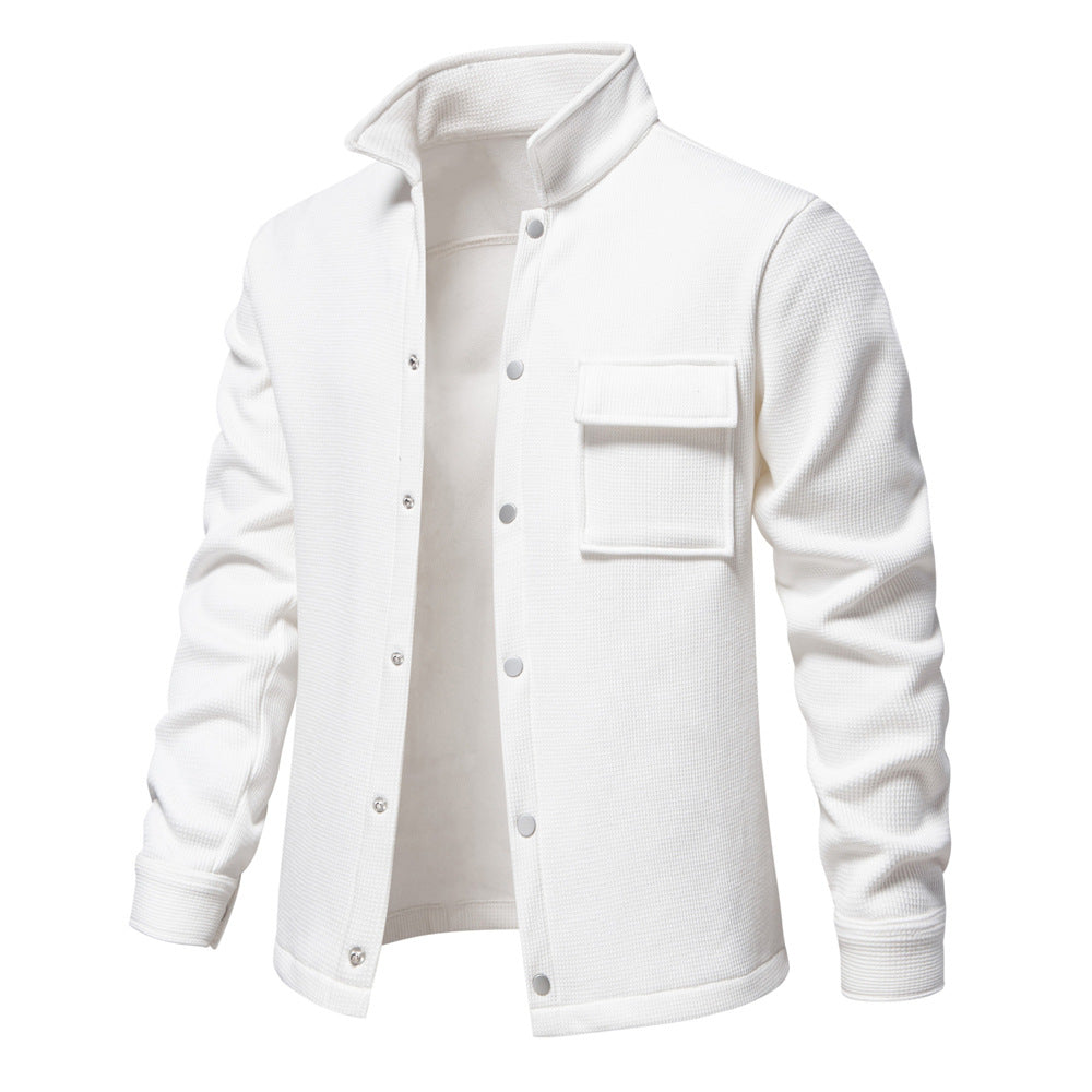 Men's knitted jacket Solid cotton Two-button lightweight unlined sport jacket