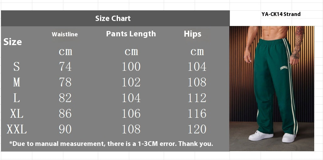 Youngla Men's Sports Pants Pairs Stitching Printing Casual Pants Gym Sports Fitness Mid-Rise Straight-Leg Pants