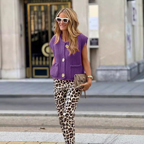 Women's Loose Knit Sweaters with Three-Quarter Sleeves