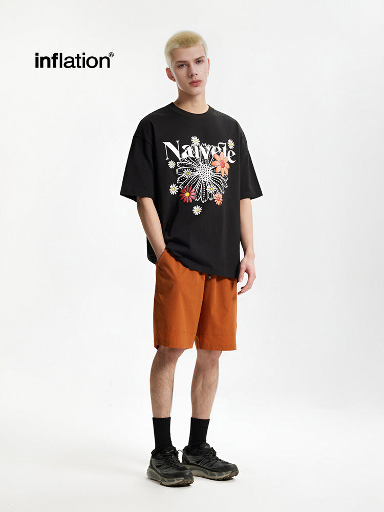 Men's T-shirt Magic Color Foam Daisy Print Spring and Summer New Street Fashion Loose Short Sleeve Men