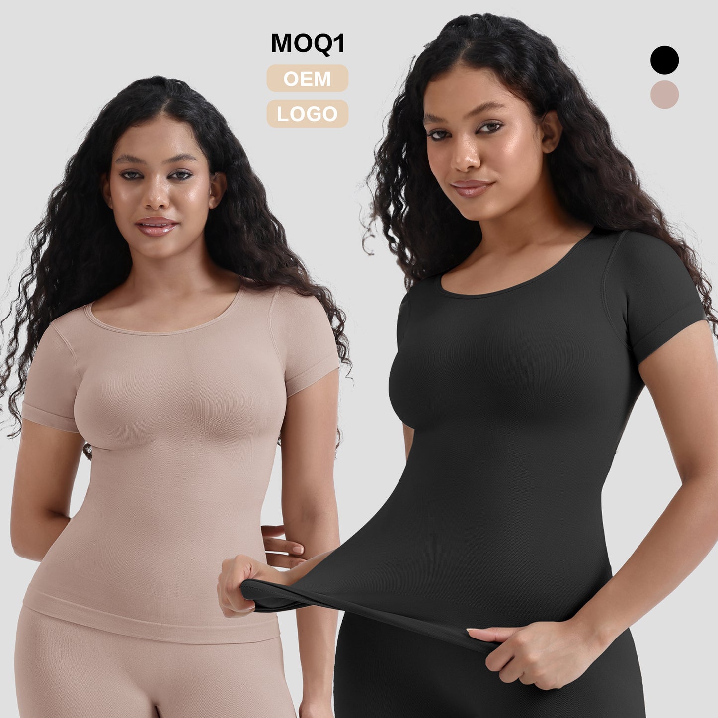 Slimming Bodysuit for Women – Tummy Control Shapewear Base Layer, Fitted T-Shirt Style One-Piece