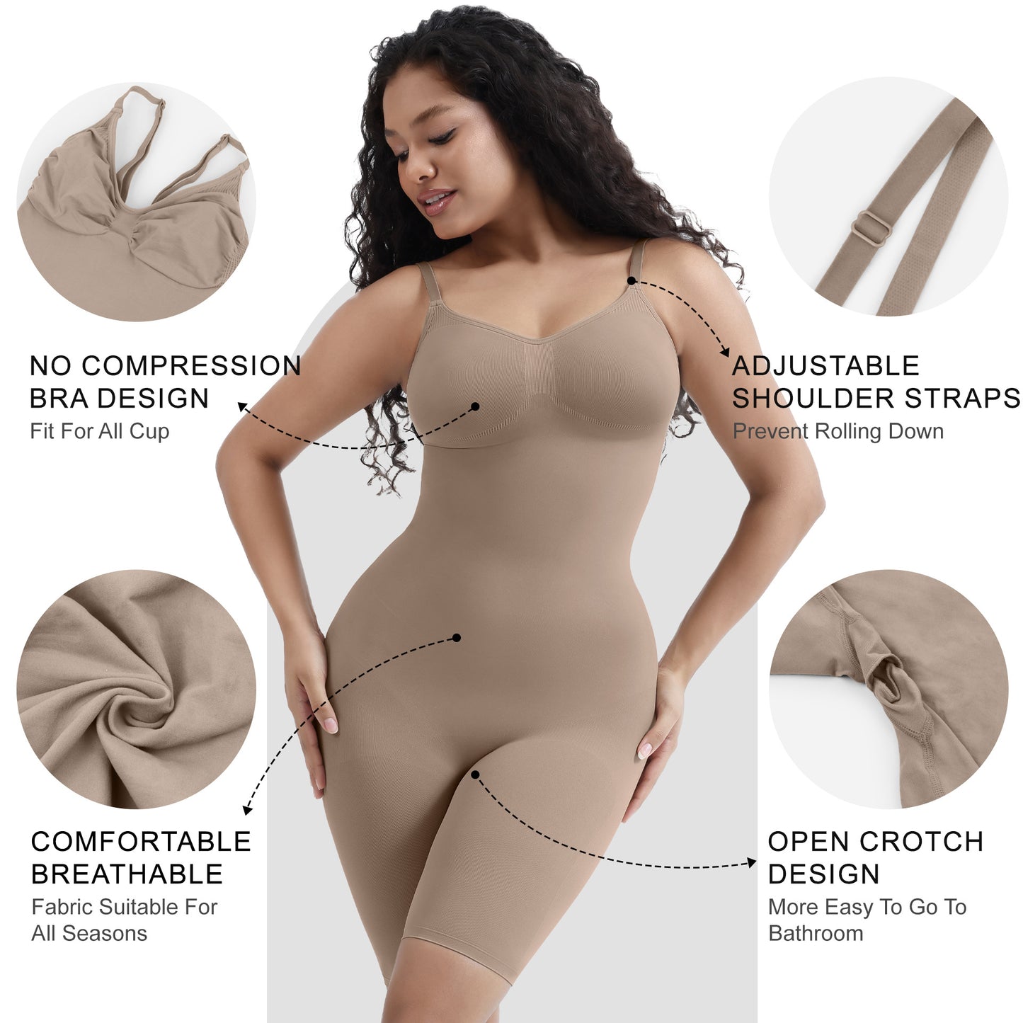 Slimming Bodysuit for Women Slimming Bodysuit for Women Skim Shapewear Women's Body Shapewear Hip Lifting and Waist-Slimming Open Corset Women's Enhanced Summer One-Piece Underwear