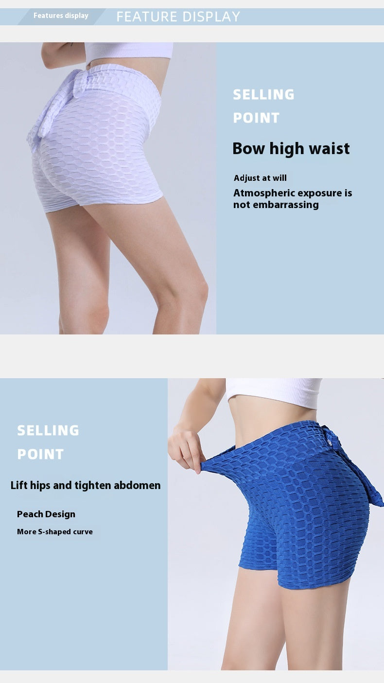 Leggings For Women New Bubble Yoga Pants in Stock Hip Raise High Waist Bow Shorts Women's Slim Sexy Yoga Shorts