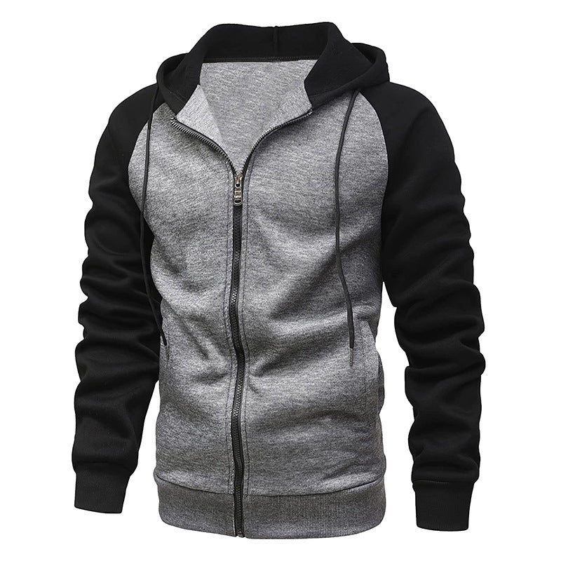 Men's fleece sweatshirts, trendy loose solid color warm hoodies, large sizes M-3XL