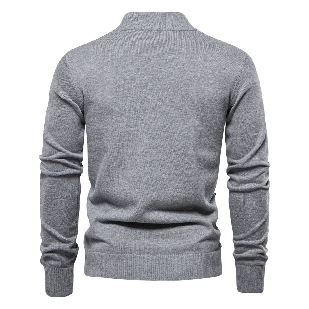 Men's sweater cotton cardigan high quality business casual solid color autumn and winter S-2XL