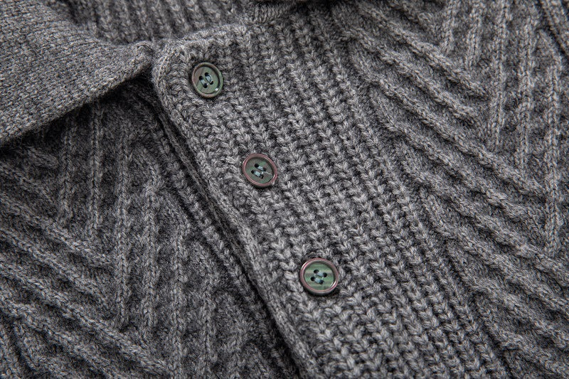 Mens Knitted Sweaters Cardigan Sweater Vintage Striped V-Neck Long Sleeve Button Down M-3XL