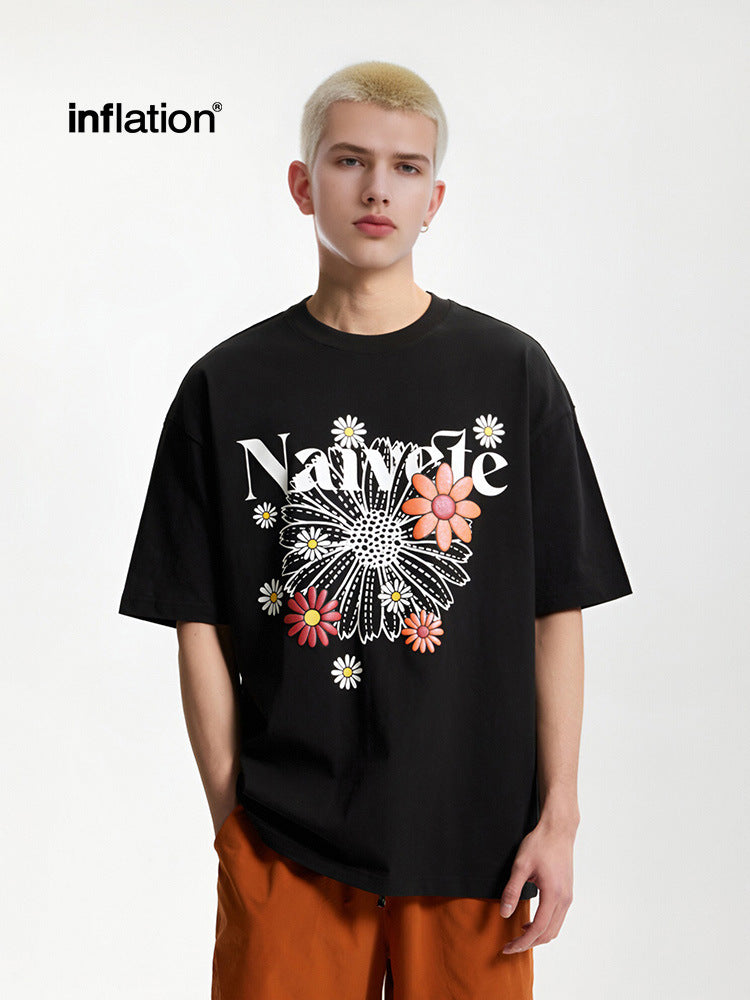 Men's T-shirt Magic Color Foam Daisy Print Fashion Loose Short Sleeve