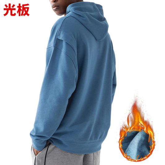 Men's Hoodies 100% Cotton High Quality Sports Loose Solid Color Warm Hoodies Large Size M-3XL