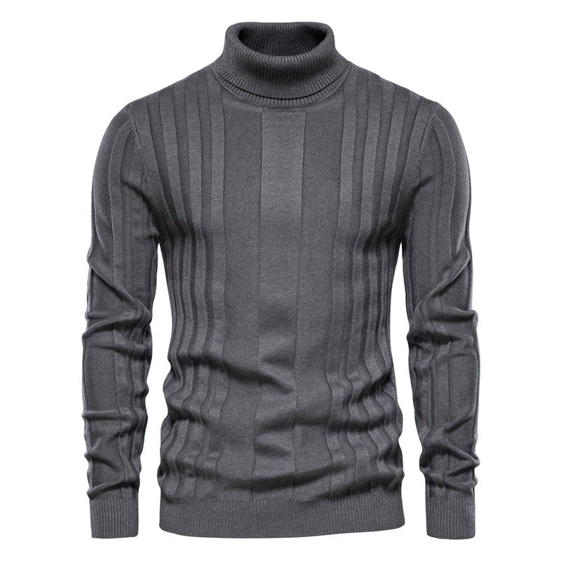 Mens Sweaters Turtleneck Cable Knitted Pullover Long Sleeve Slim Fit Chunky Casual Fall Winter Warm Cardigans