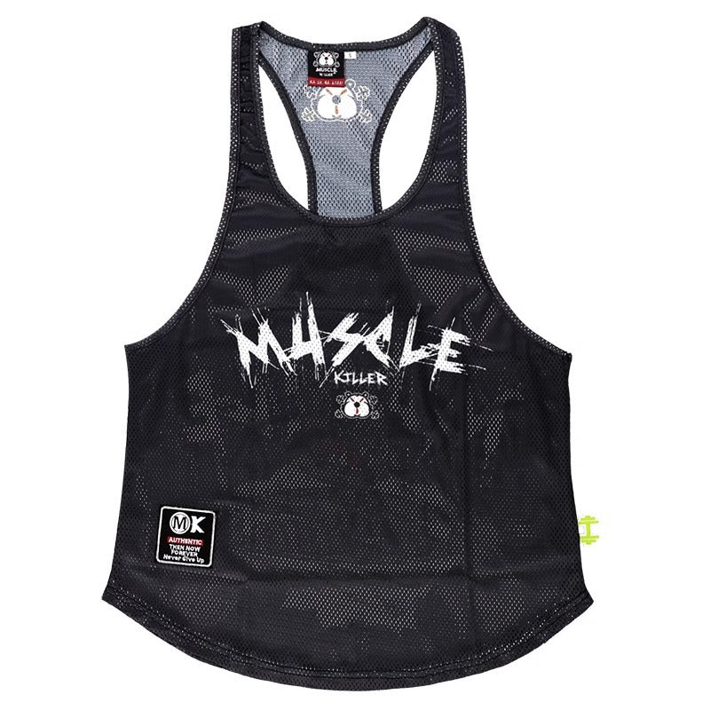 Black Changeable Mouse Muscle Running I-Shaped Training Clothing Sleeveless Sports Summer Quick-Dry Fit Room