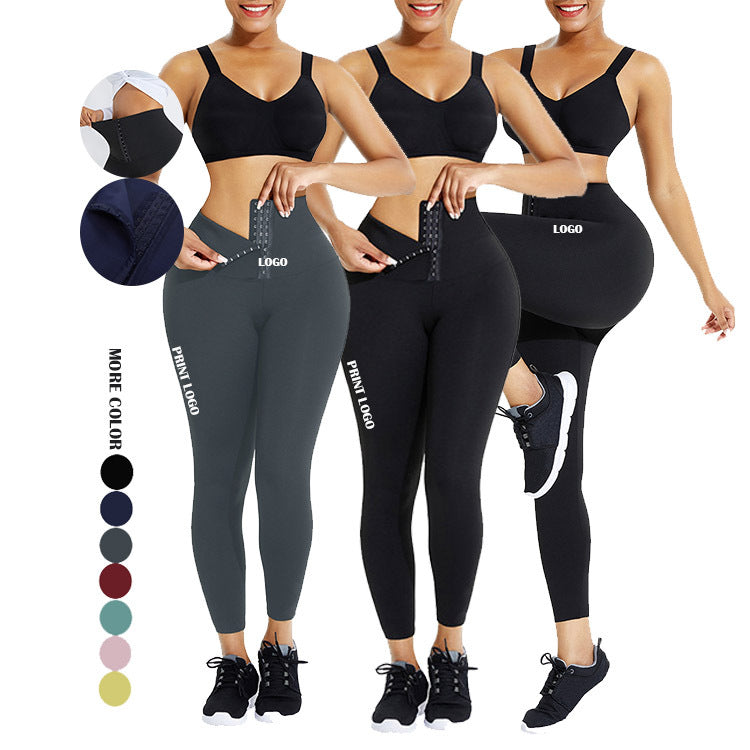 Slim Bodysuit for Women Slim Bodysuit for Women plus Size High Top Sports Belly Tight Pants Outer Wear Breasted Corset Bottoming Shark Pants Leggings