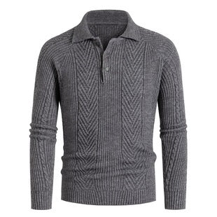 Mens Knitted Sweaters Cardigan Sweater Vintage Striped V-Neck Long Sleeve Button Down M-3XL