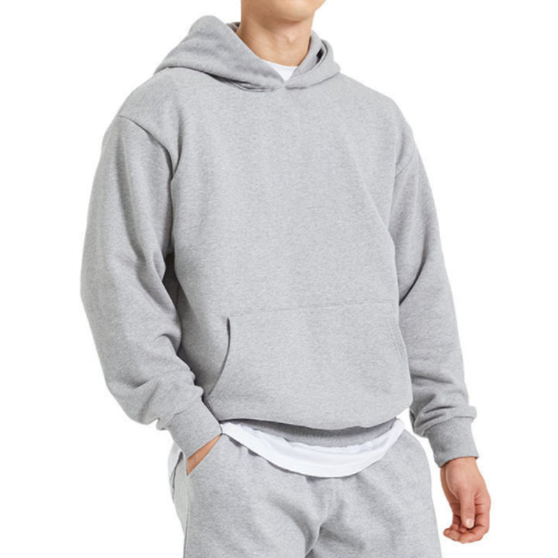 Men's sweatshirts, trendy loose solid color warm hoodies, large sizes M-3XL